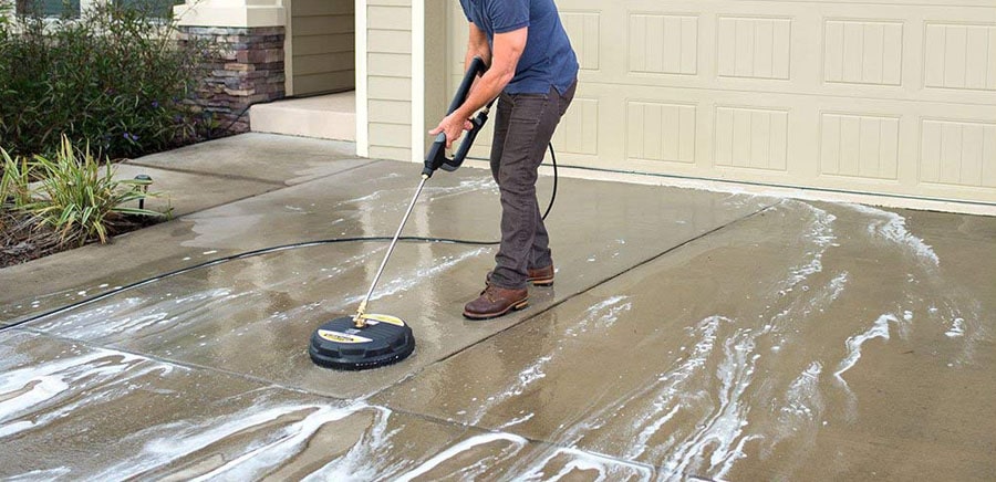 Roof cleaning with pressure washer