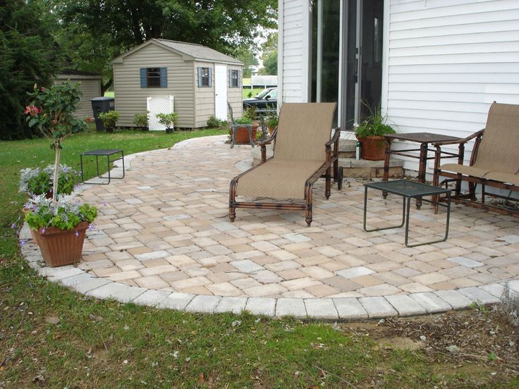 Stone patio with natural surroundings